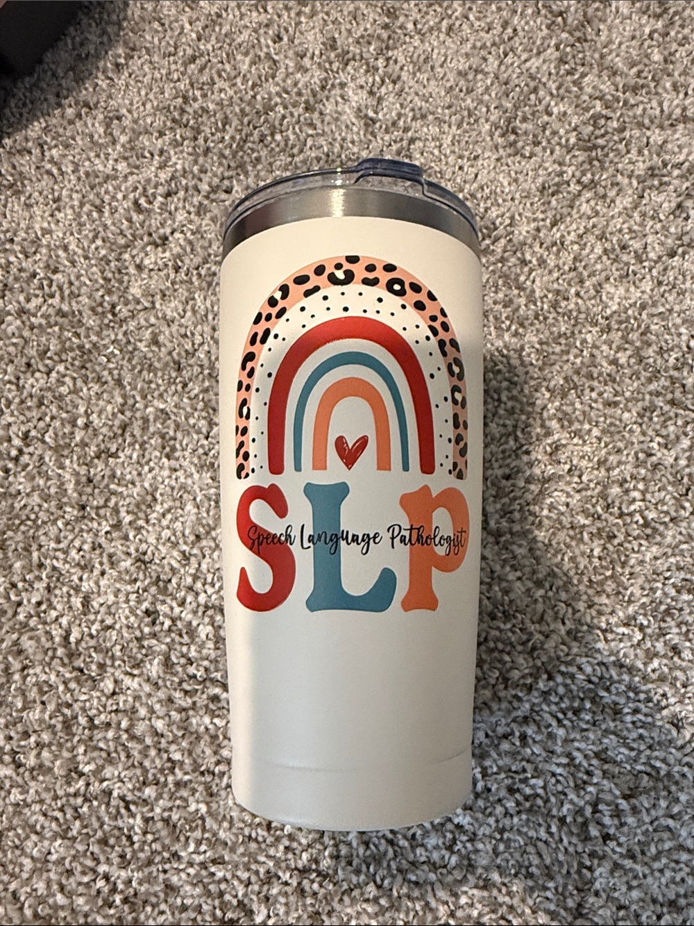 Speech therapy stainless steel tumbler gift for SLPs and therapists NWOT or box